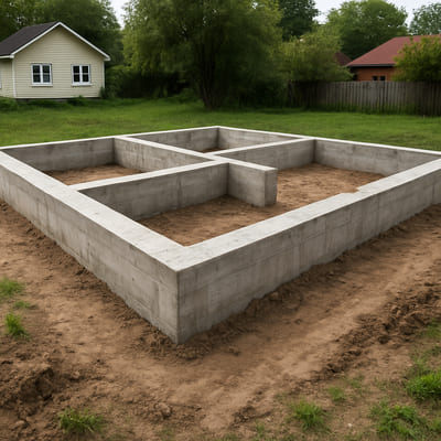 Ленточный фундамент для дома 10×10